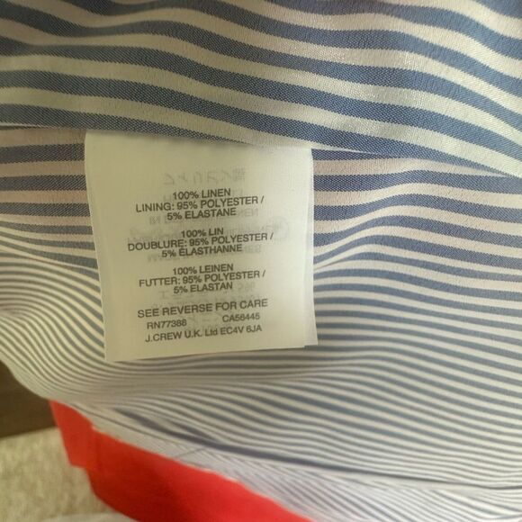 J. Crew Red  Linen Women’s Blazer 2 - Picture 8 of 10